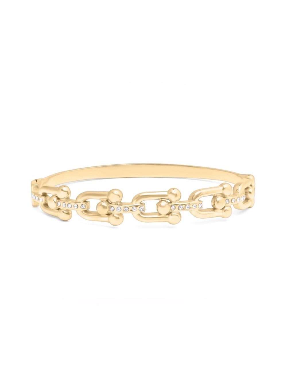 18k Gold PVD stainless steel Chain-Link Crystal Accent Bracelet - Women
